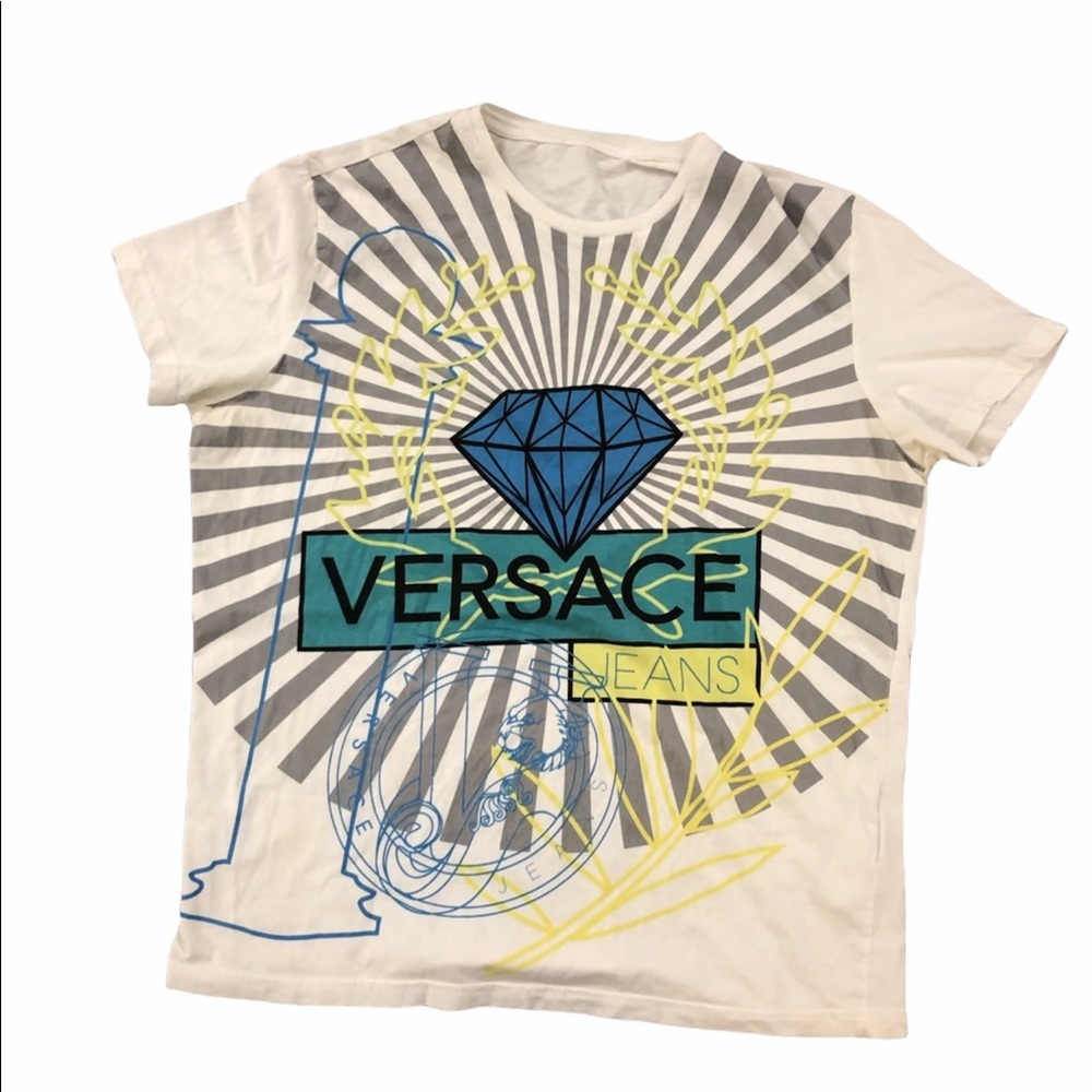 Versace tee shirt short sleeve graphic tee shirt white
